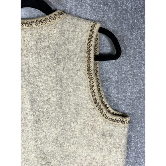 Monarca Wool Blend Sleeveless Western Riding Rodeo Vest Womens Large Tan Cream - Picture 8 of 13